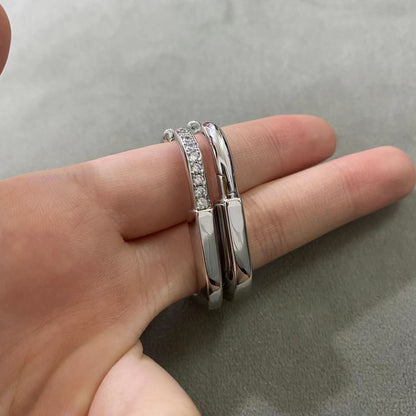 [⭐JeweliWhal]LOCK MEDIUM DIAMNOND EARRINGS