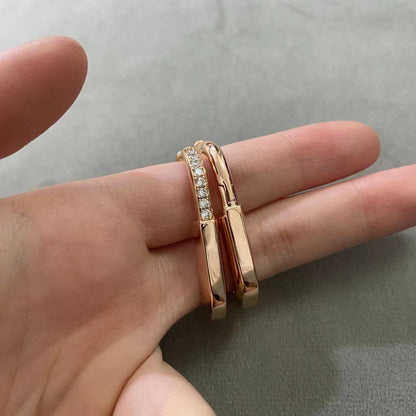 [⭐JeweliWhal]LOCK MEDIUM DIAMNOND EARRINGS