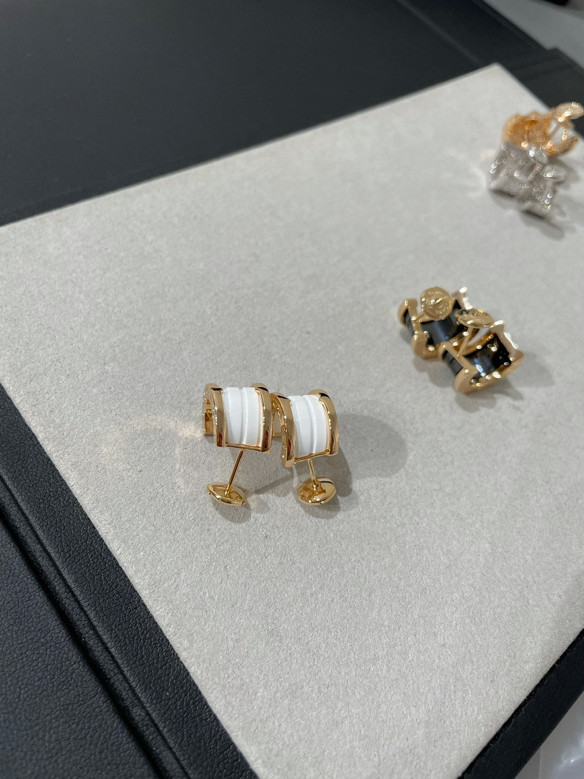 [⭐⭐JeweliWhal]ZERO 1 PINK GOLD CERAMIC EARRINGS