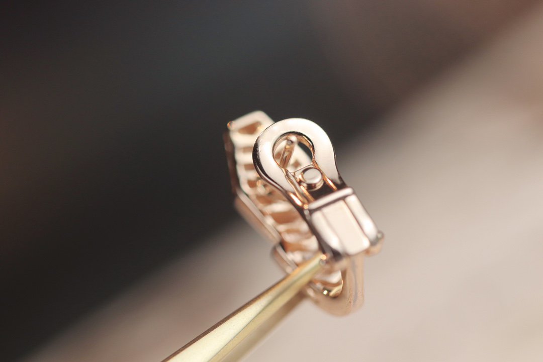 [⭐⭐JeweliWhal]SERPENT PINK GOLD DIAMOND EARRINGS