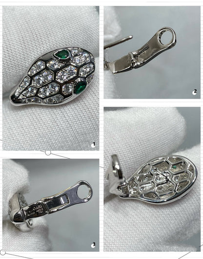 [⭐⭐JeweliWhal]SERPENT DIAMOND STUD EARRINGS