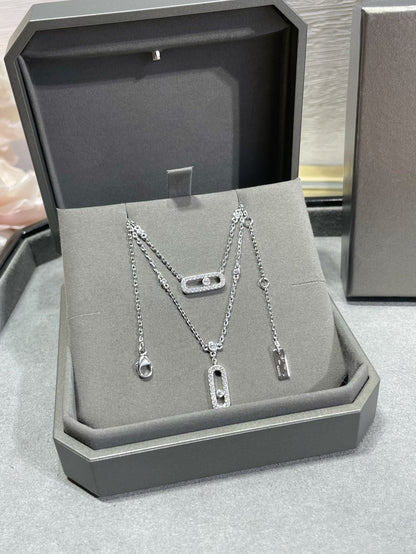 [⭐⭐JeweliWhal]MOVE 2 ROW DIAMOND NECKLACE