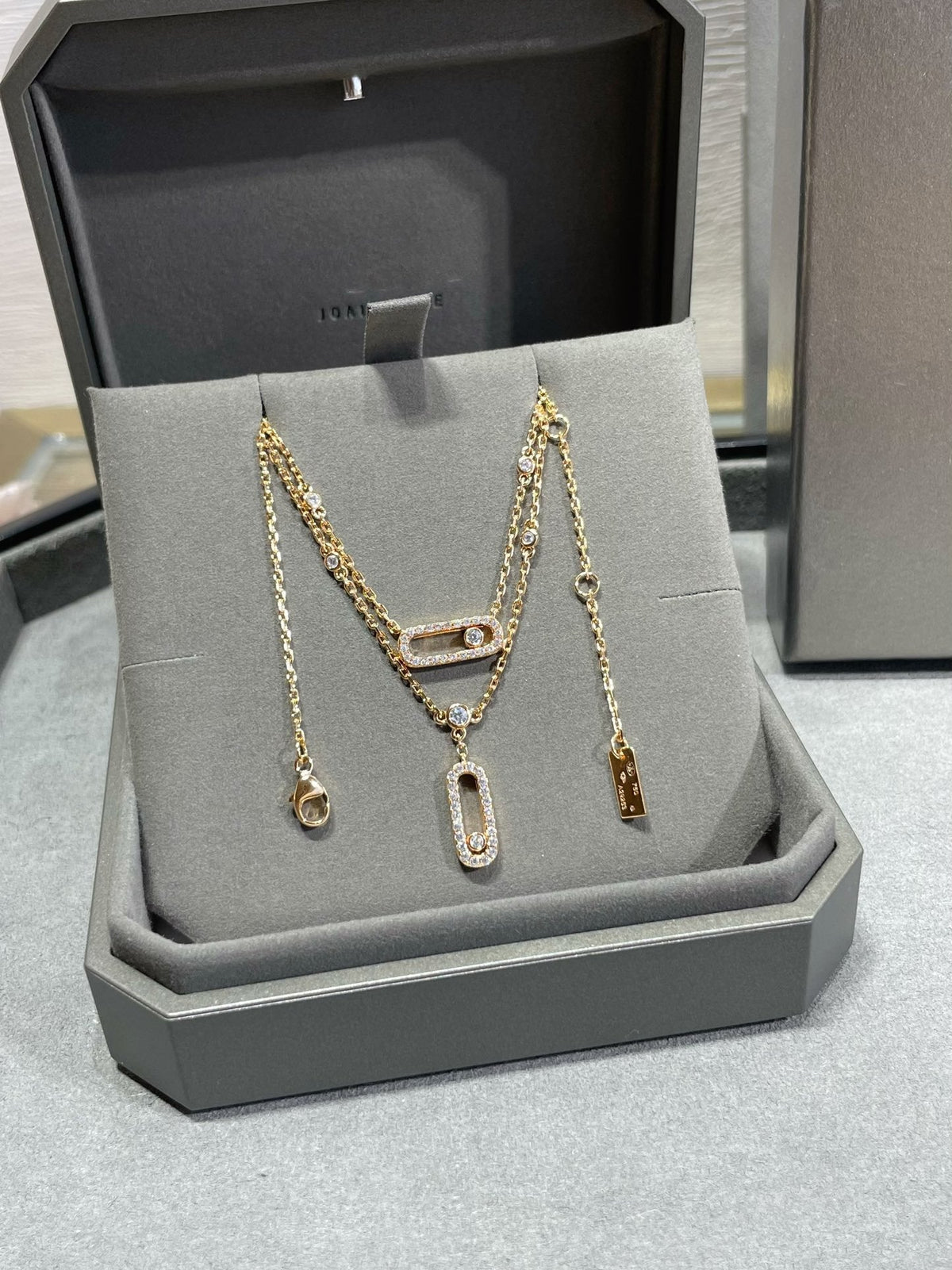 [⭐⭐JeweliWhal]MOVE 2 ROW DIAMOND NECKLACE