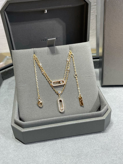 [⭐⭐JeweliWhal]MOVE 2 ROW DIAMOND NECKLACE