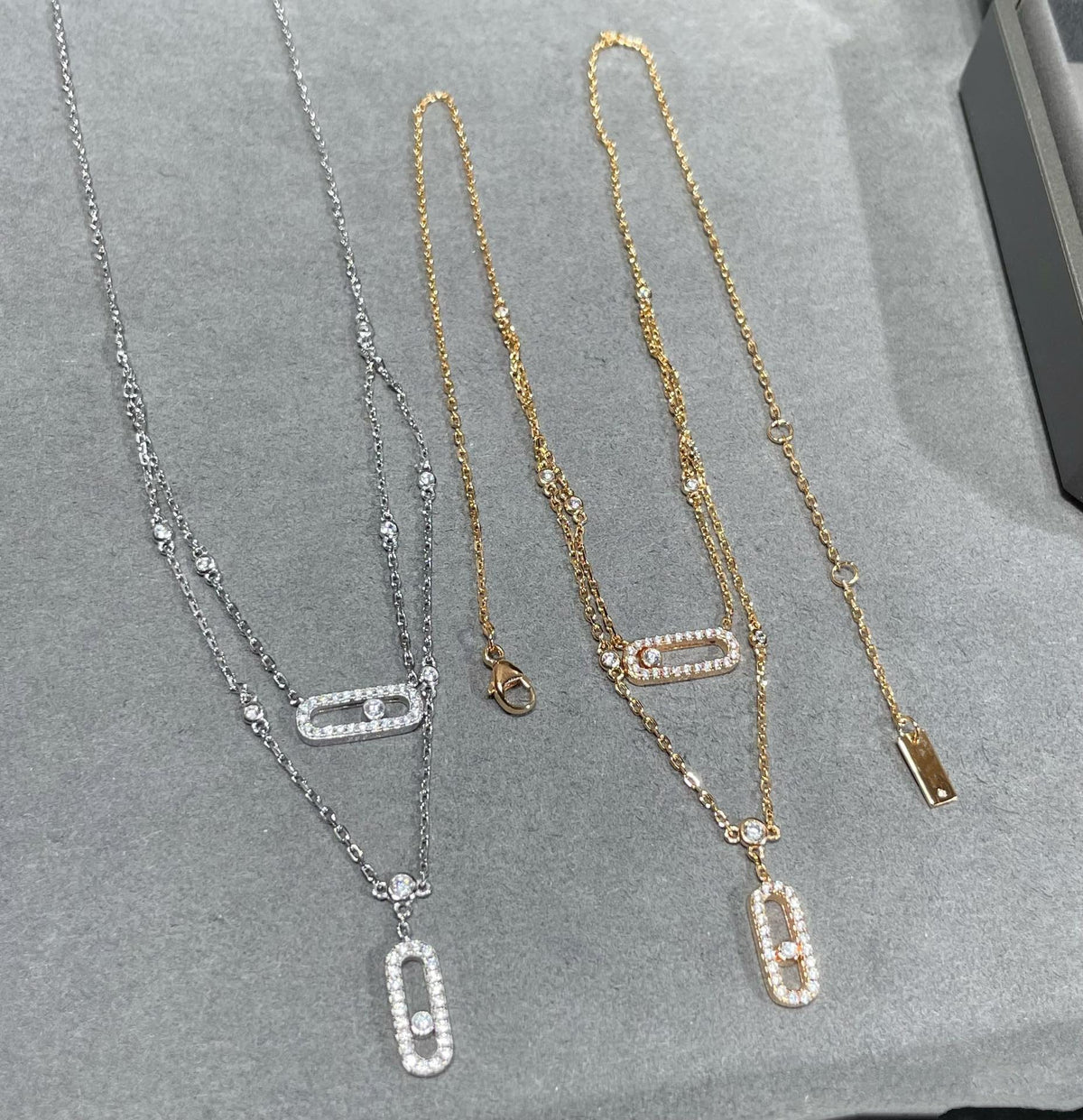 [⭐⭐JeweliWhal]MOVE 2 ROW DIAMOND NECKLACE