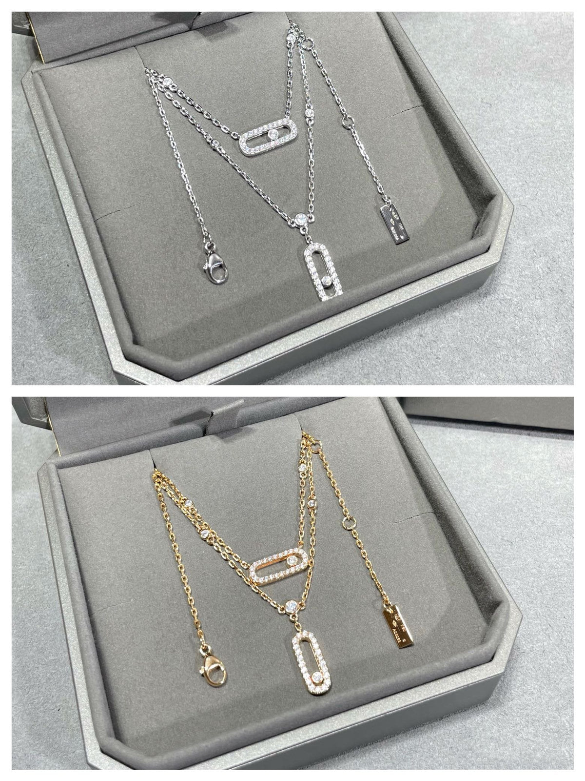 [⭐⭐JeweliWhal]MOVE 2 ROW DIAMOND NECKLACE