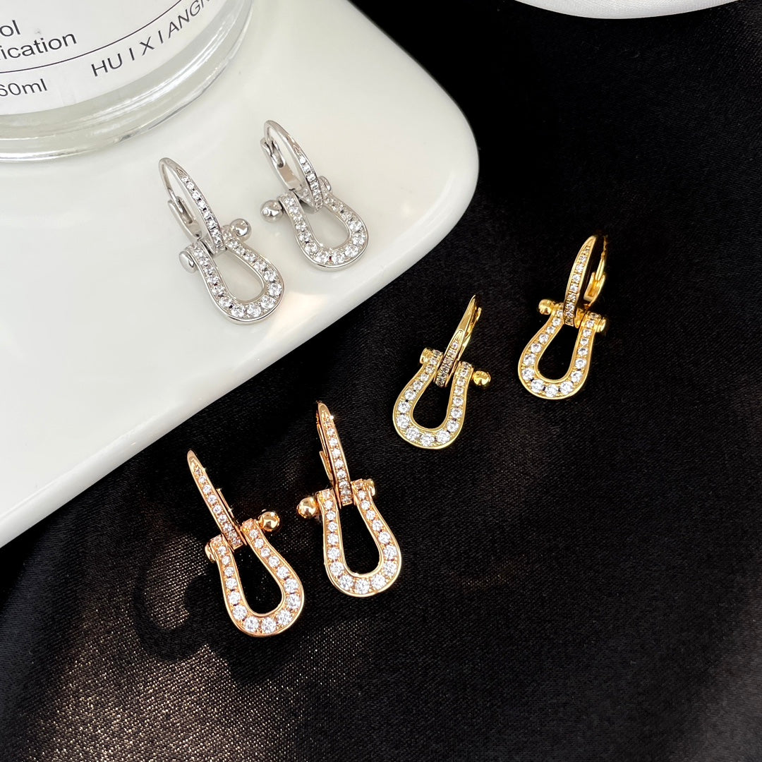 [⭐⭐JeweliWhal]FORCE 10 FULL DIAMOND DROP EARRINGS MEDIUM MODEL