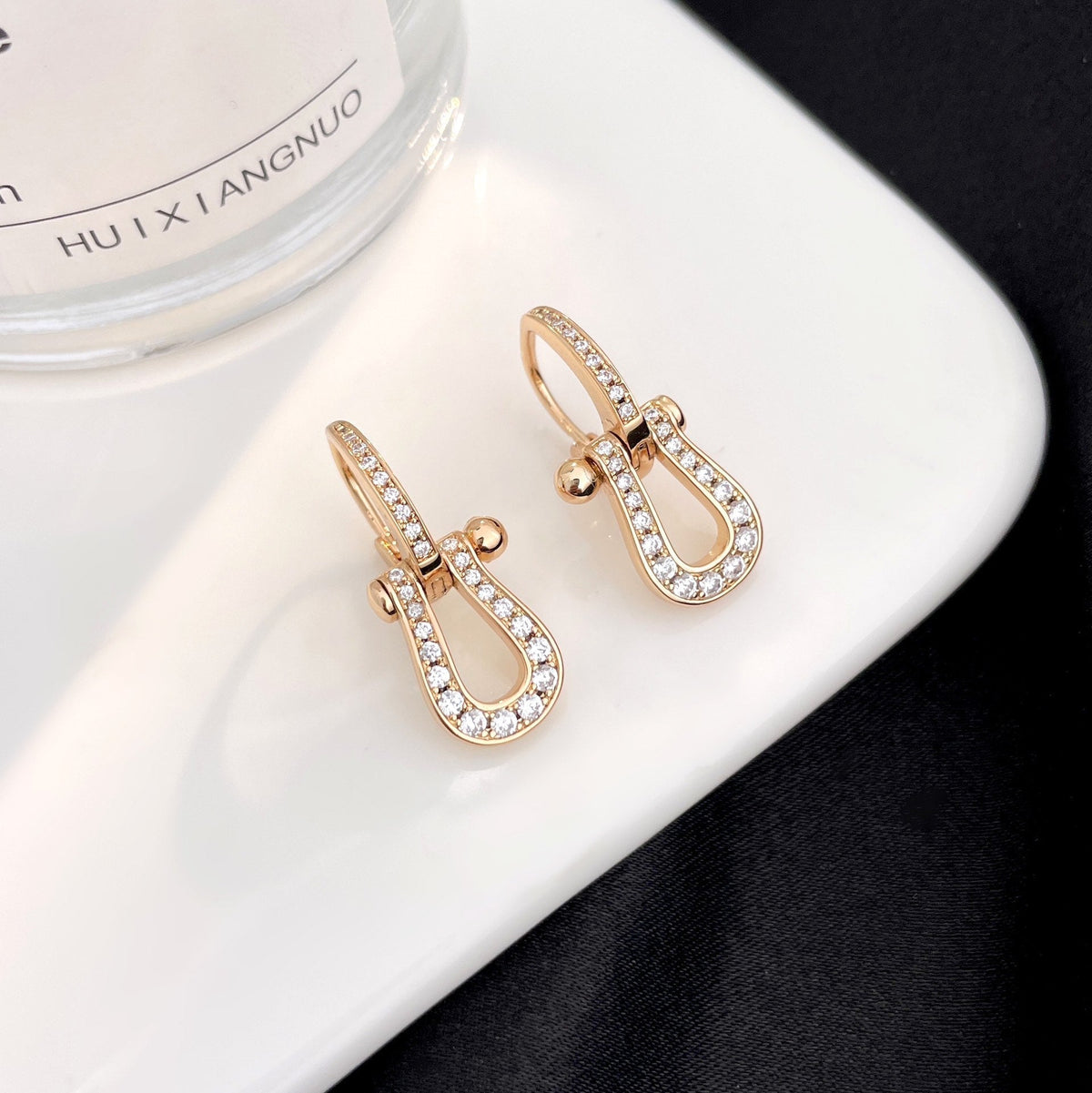 [⭐⭐JeweliWhal]FORCE 10 FULL DIAMOND DROP EARRINGS MEDIUM MODEL