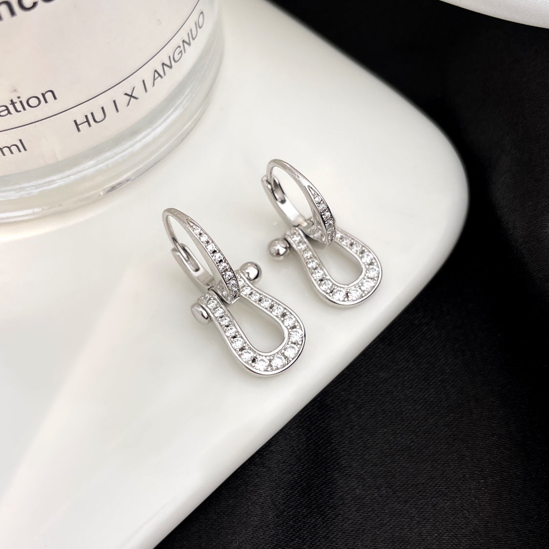 [⭐⭐JeweliWhal]FORCE 10 FULL DIAMOND DROP EARRINGS MEDIUM MODEL