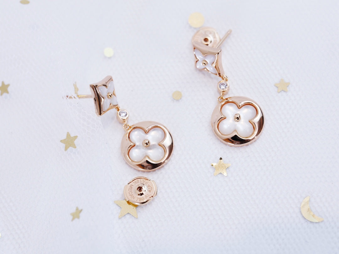 [⭐⭐JeweliWhal]STAR AND SUN PINK GOLD MOP DROP EARRINGS