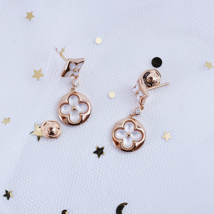 [⭐⭐JeweliWhal]STAR AND SUN PINK GOLD MOP DROP EARRINGS