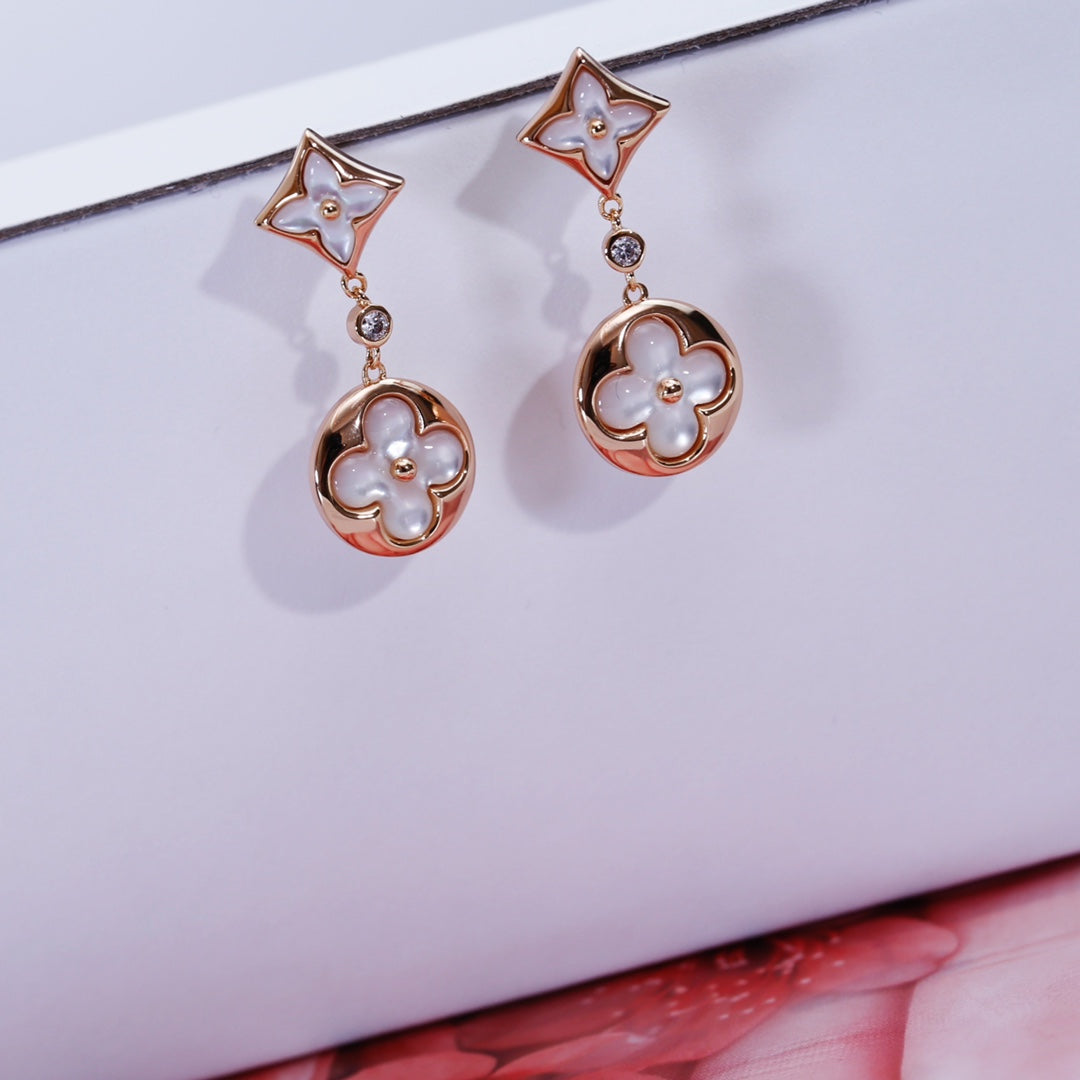 [⭐⭐JeweliWhal]STAR AND SUN PINK GOLD MOP DROP EARRINGS