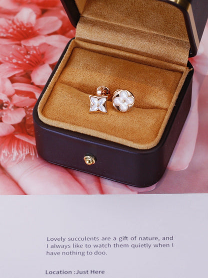 [⭐⭐JeweliWhal]STAR AND SUN PINK GOLD MOP STUD EARRINGS