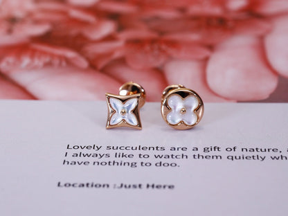 [⭐⭐JeweliWhal]STAR AND SUN PINK GOLD MOP STUD EARRINGS