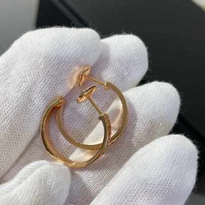 [⭐⭐JeweliWhal]LOVE DIAMOND PINK GOLD HOOP EARRINGS