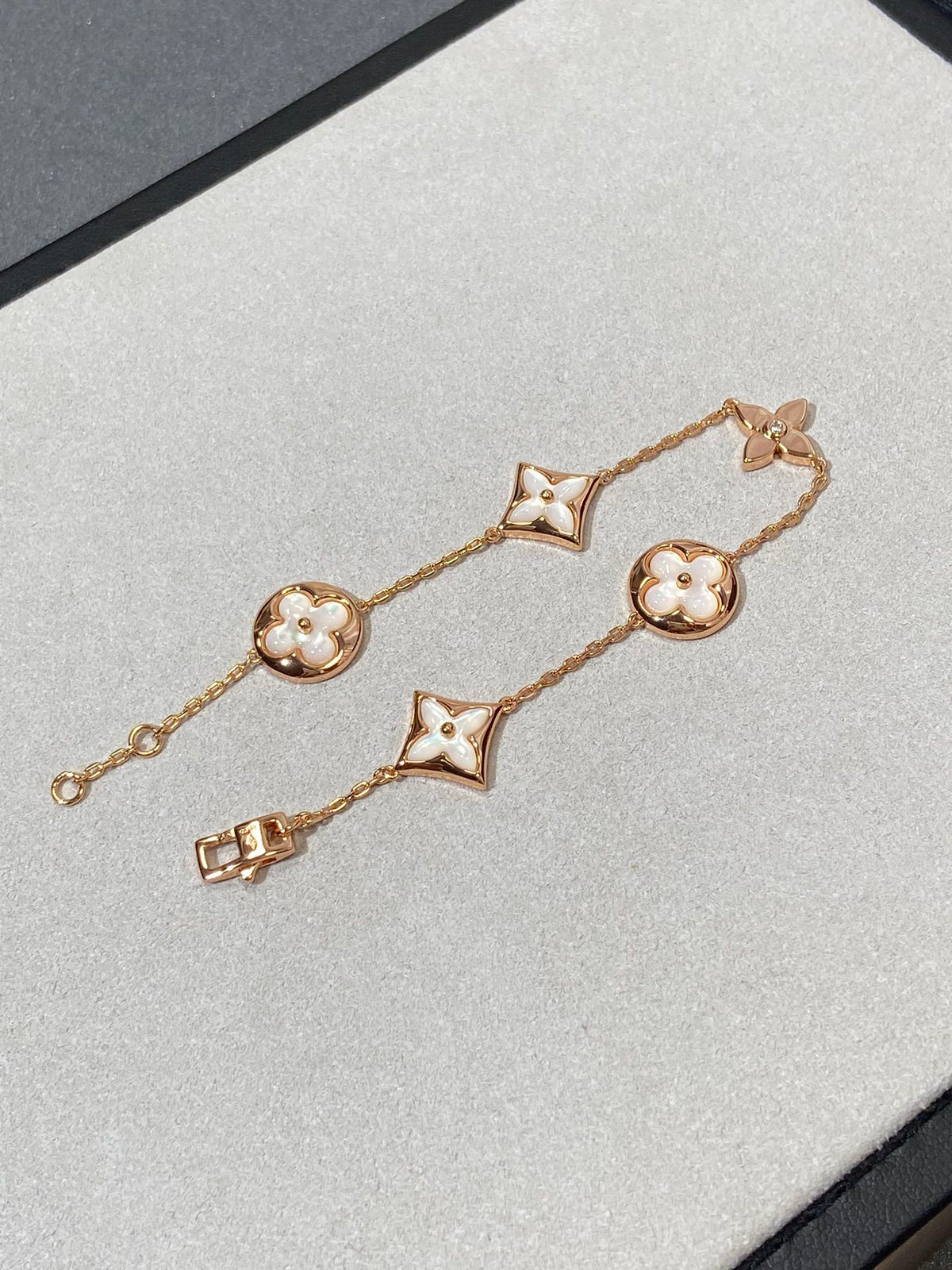[⭐⭐JeweliWhal]STAR AND SUN 5 MOTIF MOP PINK GOLD BRACELET