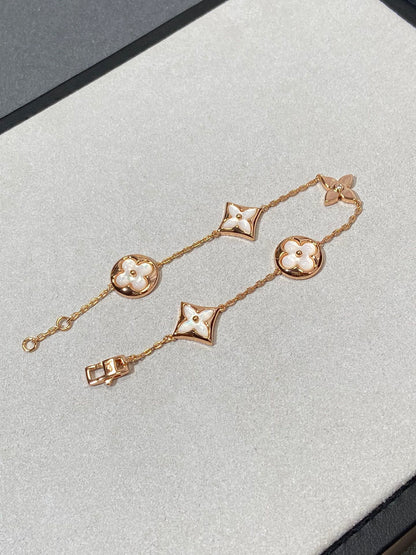 [⭐⭐JeweliWhal]STAR AND SUN 5 MOTIF MOP PINK GOLD BRACELET
