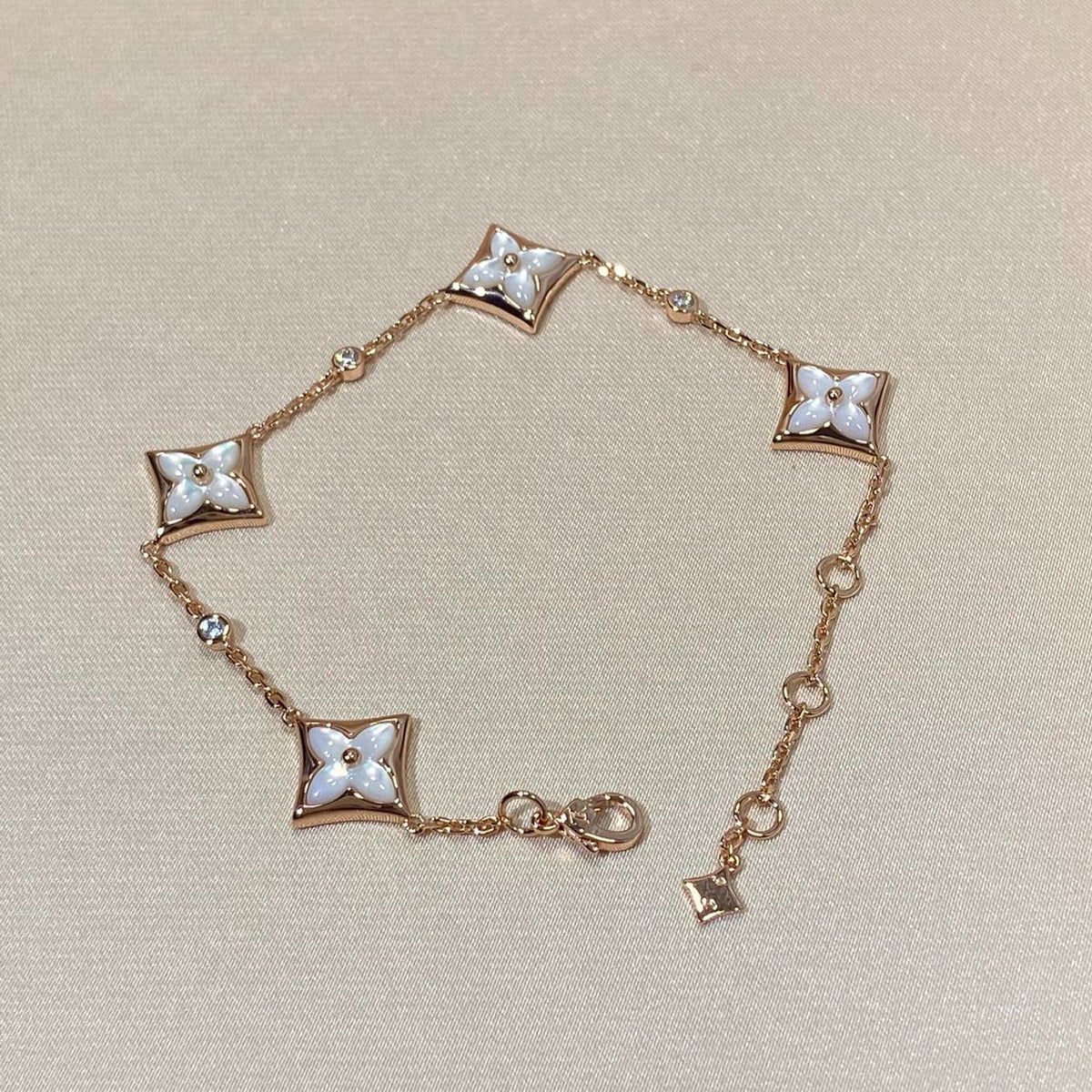 [⭐⭐JeweliWhal]STAR 4 MOTIF MOP DIAMOND PINK GOLD BRACELET