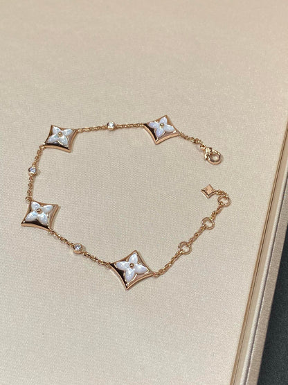 [⭐⭐JeweliWhal]STAR 4 MOTIF MOP DIAMOND PINK GOLD BRACELET