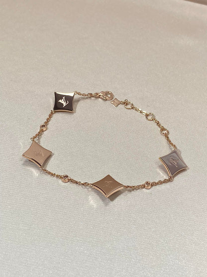 [⭐⭐JeweliWhal]STAR 4 MOTIF MOP DIAMOND PINK GOLD BRACELET