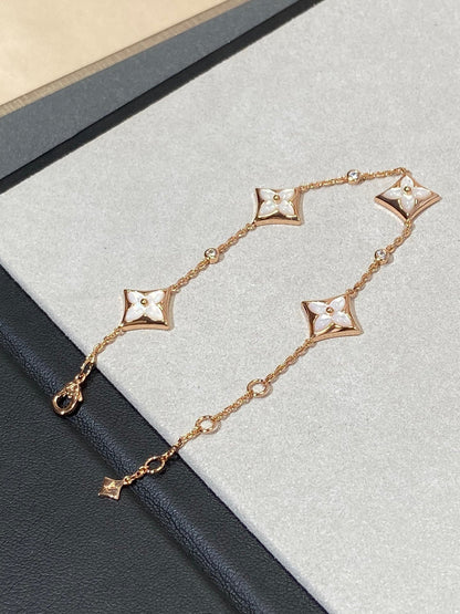 [⭐⭐JeweliWhal]STAR 4 MOTIF MOP DIAMOND PINK GOLD BRACELET