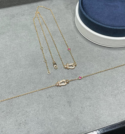 [⭐⭐JeweliWhal]FORCE 10 DIAMOND PINK GOLD NECKLACE