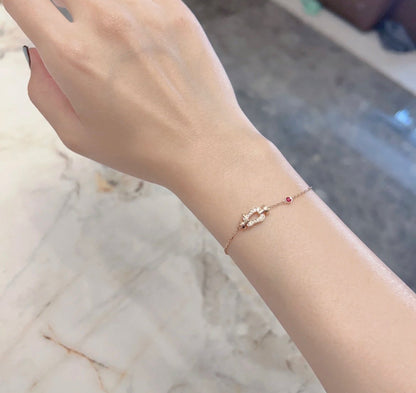 [⭐⭐JeweliWhal]FORCE 10 DIAMOND CHAIN LINK PINK GOLD BRACELET