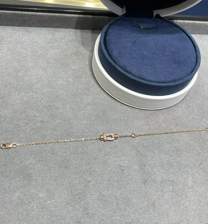 [⭐⭐JeweliWhal]FORCE 10 DIAMOND CHAIN LINK PINK GOLD BRACELET