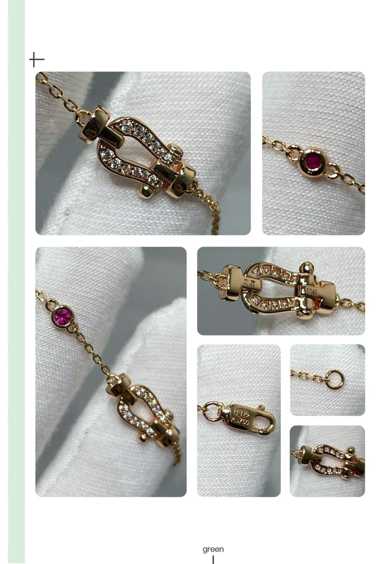 [⭐⭐JeweliWhal]FORCE 10 DIAMOND CHAIN LINK PINK GOLD BRACELET