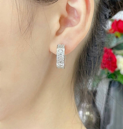 [⭐⭐JeweliWhal]LOVE 5.5MM DIAMOND PAVED EARRINGS