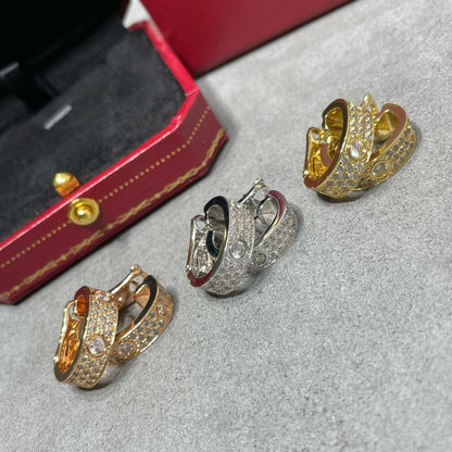 [⭐⭐JeweliWhal]LOVE 5.5MM DIAMOND PAVED EARRINGS
