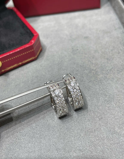 [⭐⭐JeweliWhal]LOVE 5.5MM DIAMOND PAVED EARRINGS