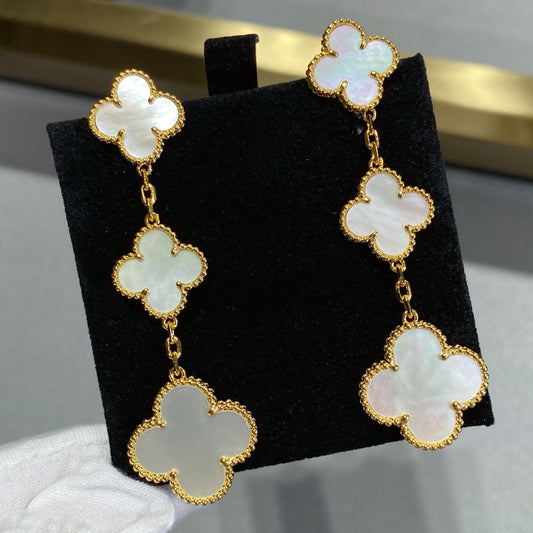 [⭐⭐JeweliWhal]CLOVER MOP 3 MOTIFS GOLD EARRINGS