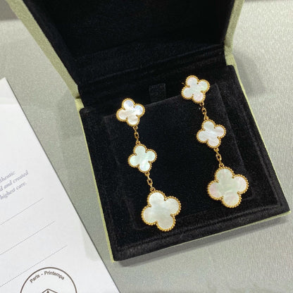 [⭐⭐JeweliWhal]CLOVER MOP 3 MOTIFS GOLD EARRINGS