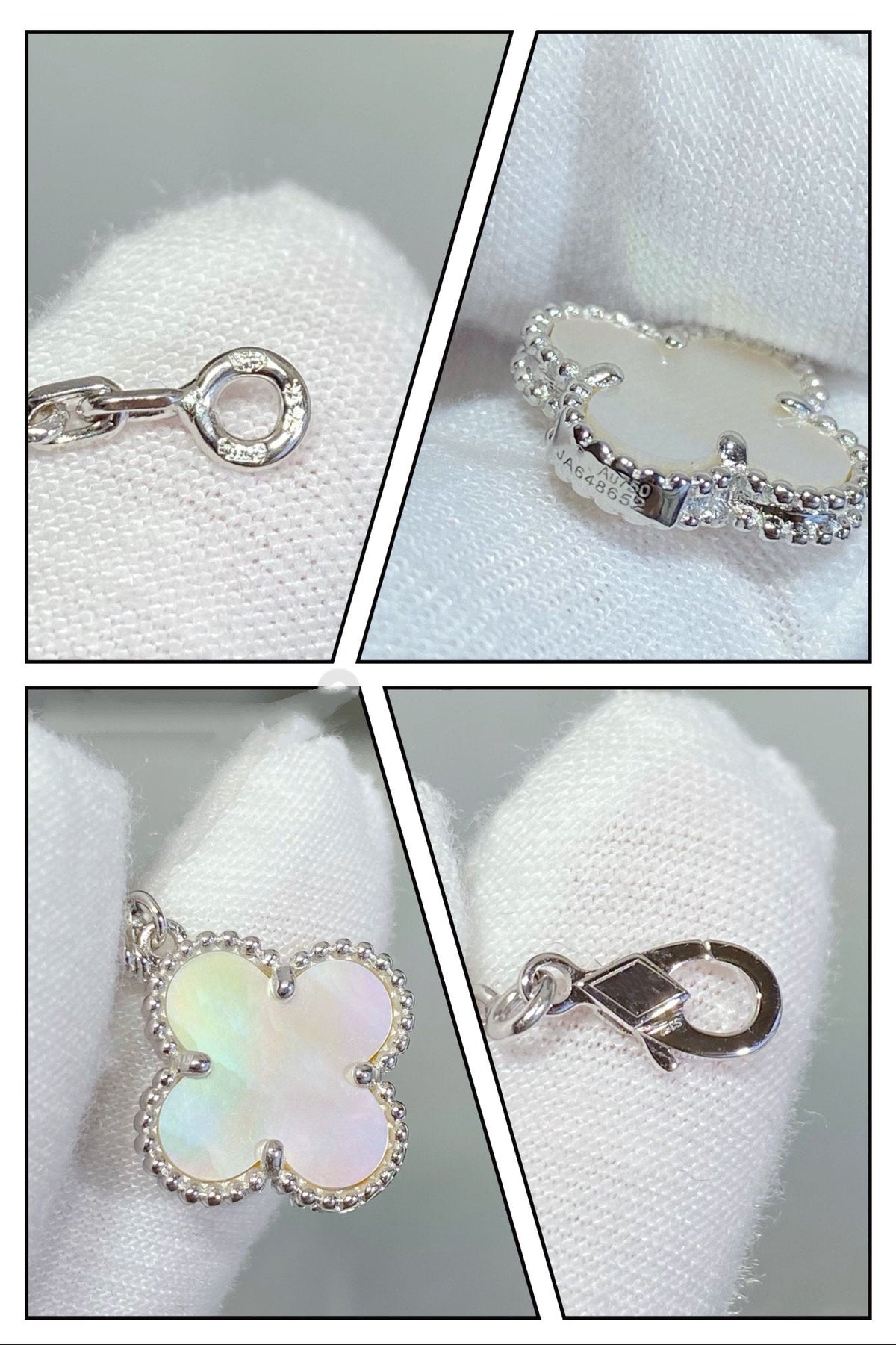 [⭐⭐JeweliWhal]CLOVER 5 MOTIF WHITE MOP SILVER BRACELET