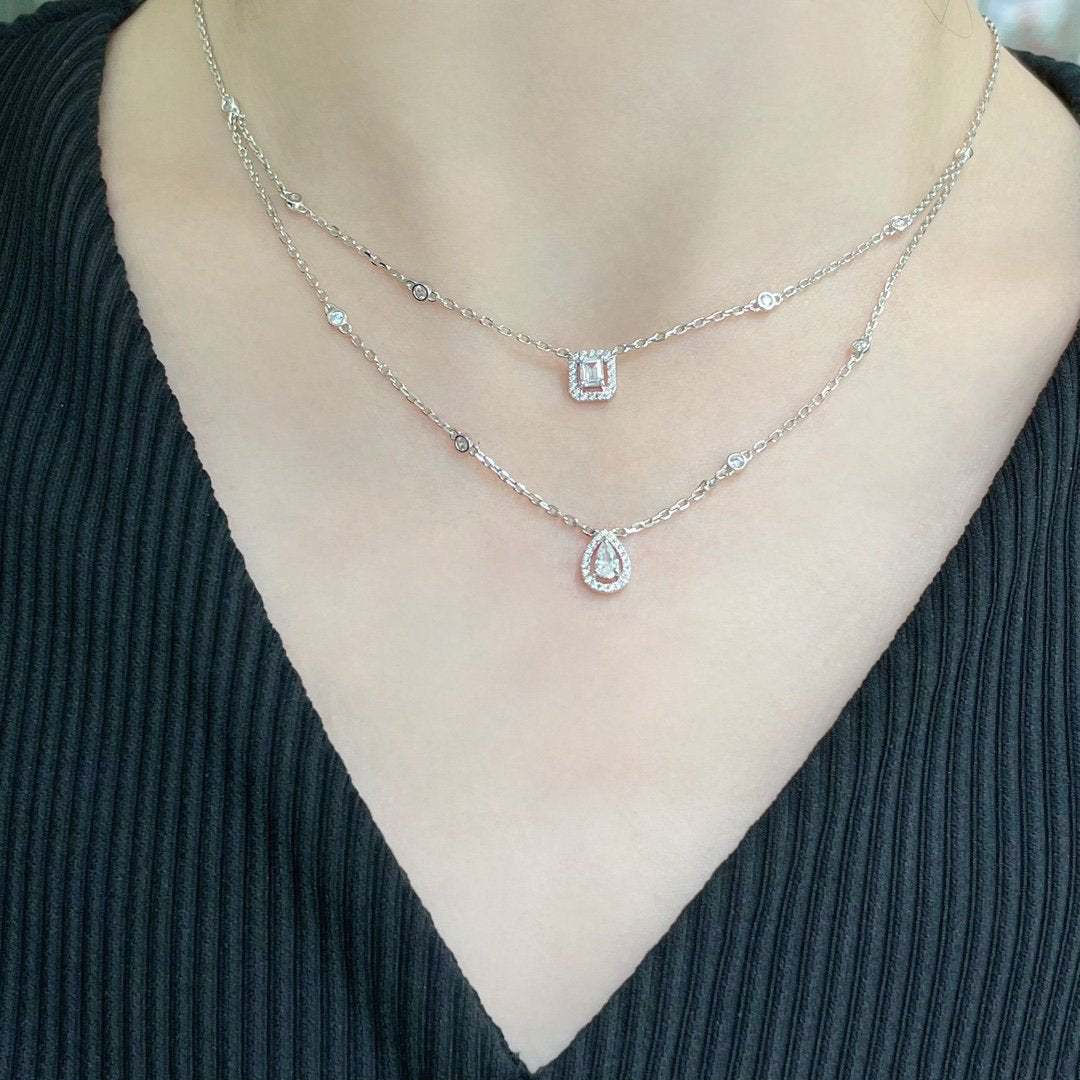 [⭐⭐JeweliWhal]MY TWIN 2 ROW DIAMOND NECKLACE
