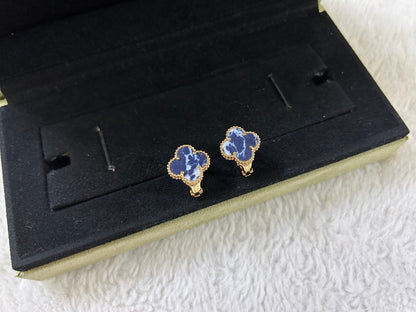 [⭐⭐JeweliWhal]CLOVER PIETERSITE MEDIUM STUD EARRINGS