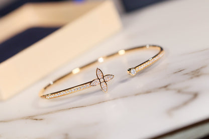 [⭐⭐JeweliWhal]IDYLLE GOLD OPEN BRACELET DIAMOND PAVED