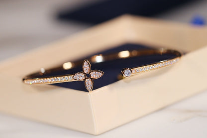 [⭐⭐JeweliWhal]IDYLLE GOLD OPEN BRACELET DIAMOND PAVED
