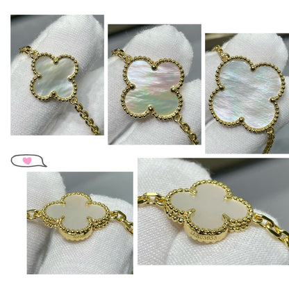 [⭐⭐JeweliWhal]CLOVER 16 MOTIF WHITE MOP GOLD NECKLACE