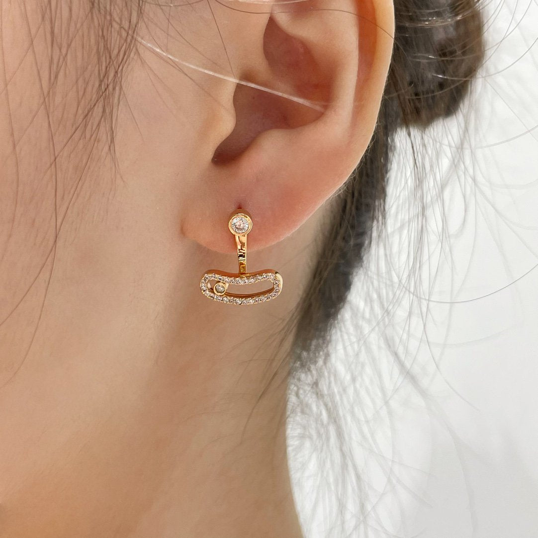 [⭐⭐JeweliWhal]MOVE UNO PINK GOLD DIAMOND EARRINGS