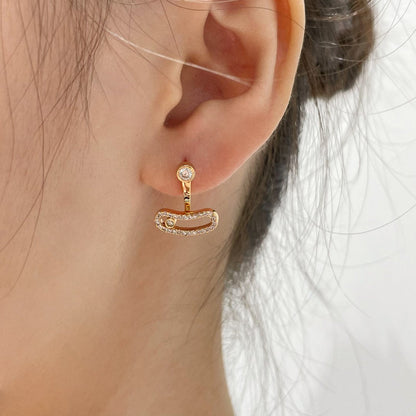[⭐⭐JeweliWhal]MOVE UNO PINK GOLD DIAMOND EARRINGS