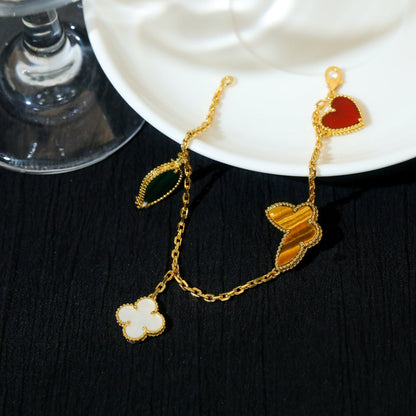 [⭐⭐JeweliWhal]LUCKY SPRING 5 MOTIF GOLD BRACELET