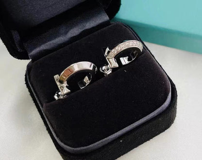 [⭐JeweliWhal]T1 HOOP DIAMOND EARRINGS