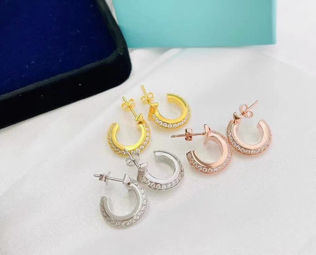 [⭐JeweliWhal]T1 HOOP DIAMOND EARRINGS