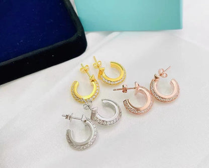 [⭐JeweliWhal]T1 HOOP DIAMOND EARRINGS
