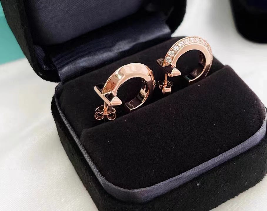 [⭐JeweliWhal]T1 HOOP DIAMOND EARRINGS