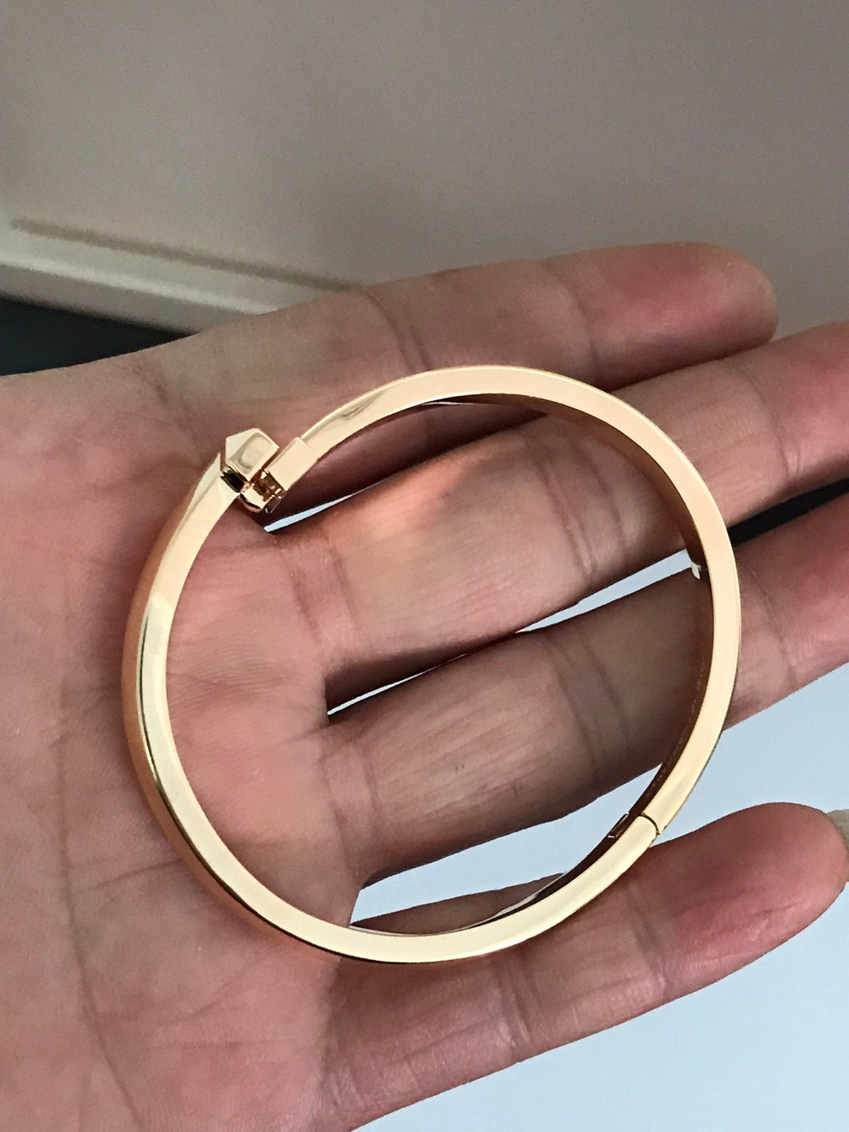[⭐JeweliWhal]T1 WIDE DIAMOND HINGED BANGLE PINK GOLD