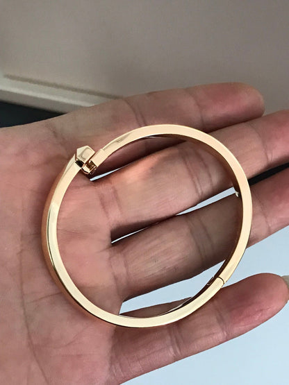 [⭐JeweliWhal]T1 WIDE DIAMOND HINGED BANGLE PINK GOLD