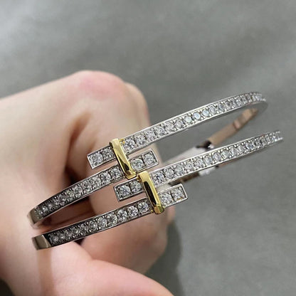 [⭐JeweliWhal]EDGE DIAMOND GOLD SILVER BRACELET